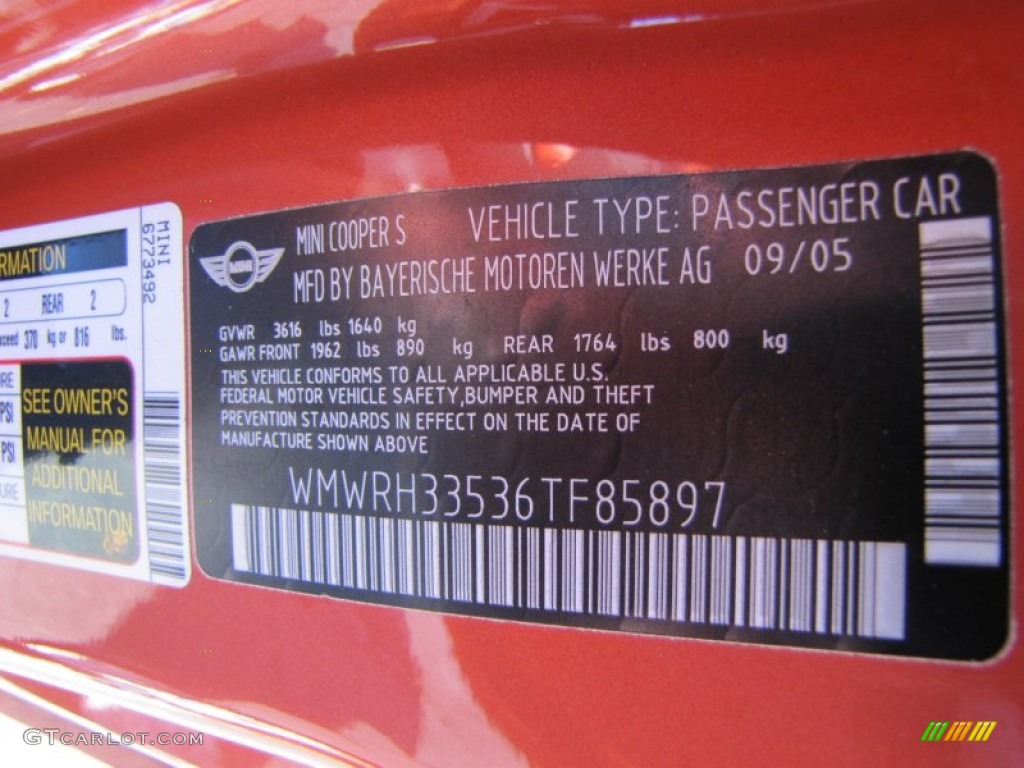 2006 Cooper S Convertible - Hot Orange Metallic / Black/Panther Black photo #24