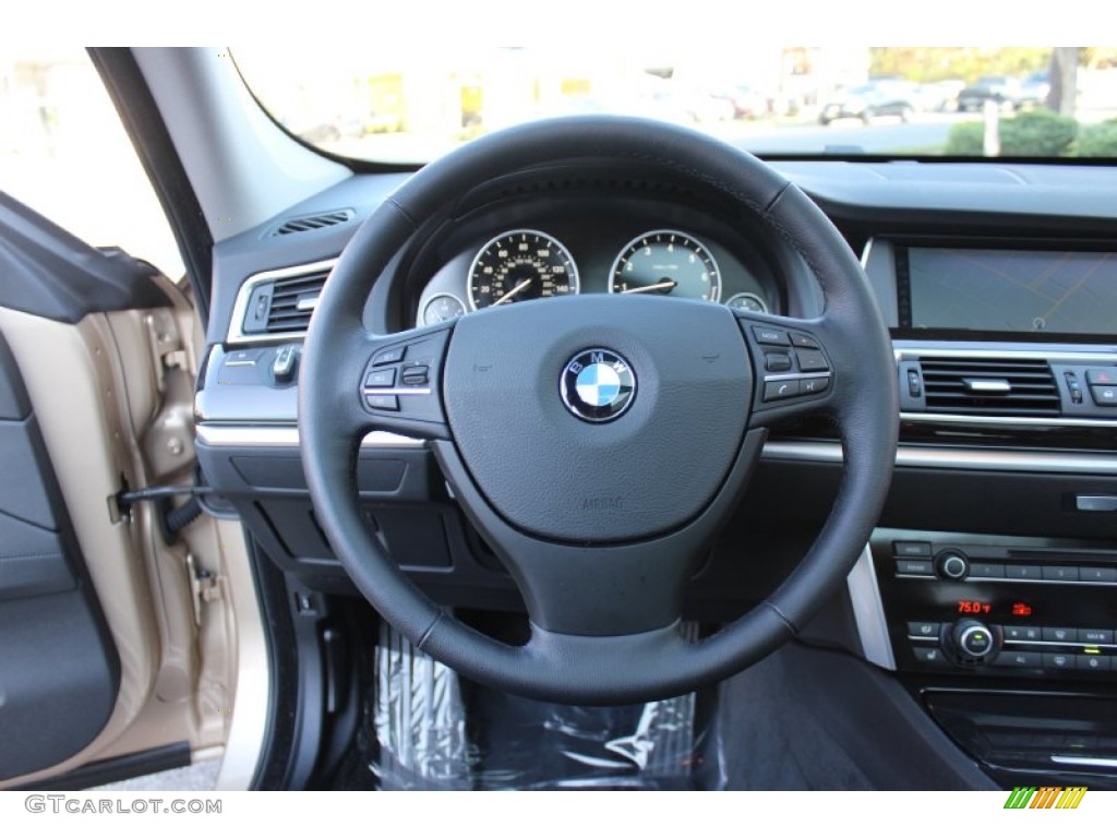 2011 BMW 5 Series 550i Gran Turismo Black Steering Wheel Photo #56318343