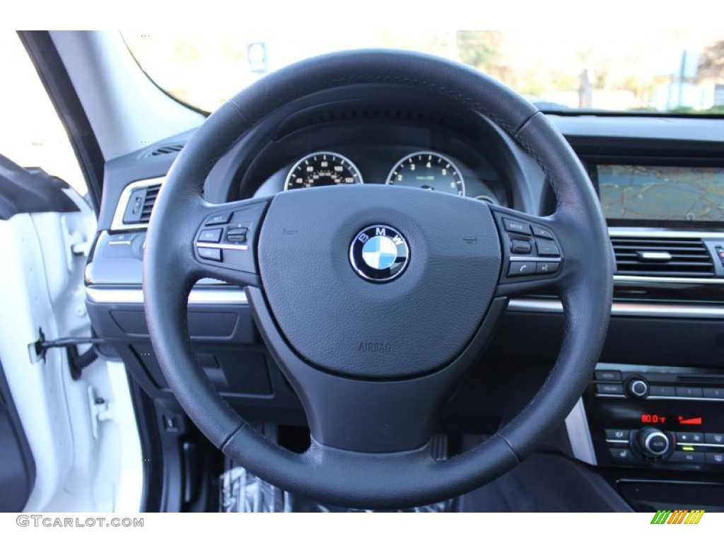 2011 BMW 5 Series 535i xDrive Gran Turismo Black Steering Wheel Photo #56318932