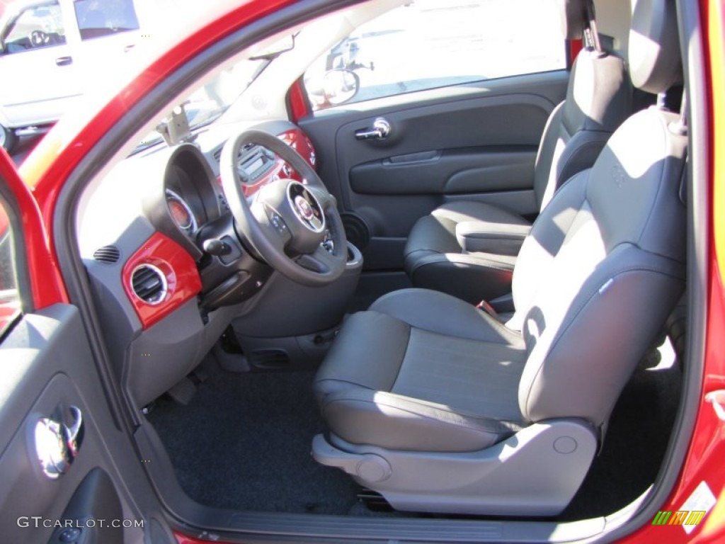 Pelle Nera/Nera (Black/Black) Interior 2012 Fiat 500 c cabrio Lounge Photo #56319429