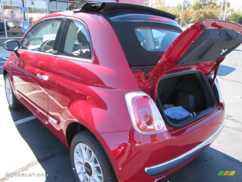 2012 500 c cabrio Lounge - Rosso Brillante (Red) / Pelle Nera/Nera (Black/Black) photo #6