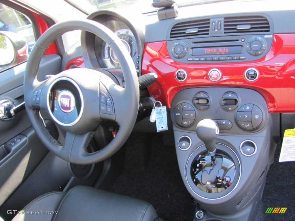 2012 Fiat 500 c cabrio Lounge Pelle Nera/Nera (Black/Black) Dashboard Photo #56319471
