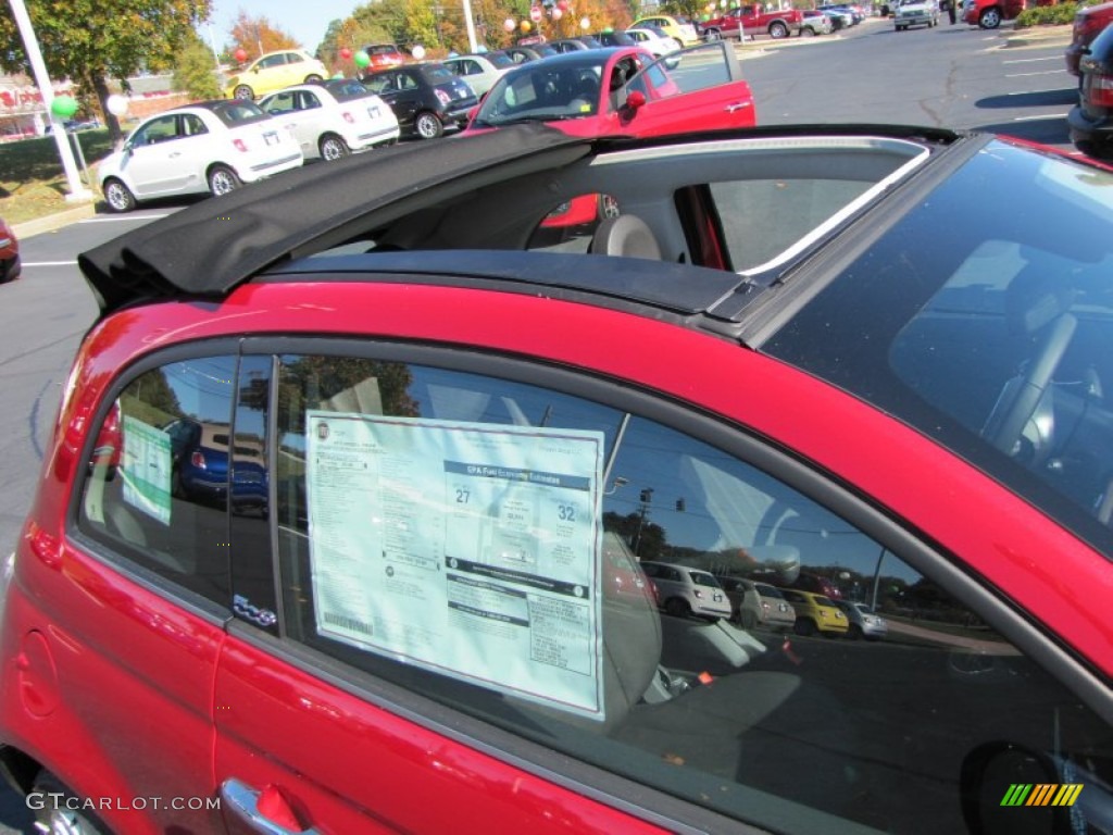 2012 500 c cabrio Lounge - Rosso Brillante (Red) / Pelle Nera/Nera (Black/Black) photo #10