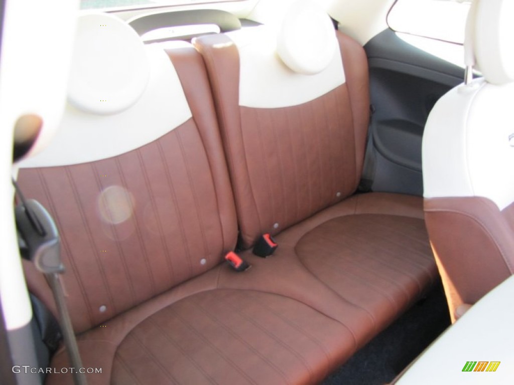 Pelle Marrone/Avorio (Brown/Ivory) Interior 2012 Fiat 500 c cabrio Lounge Photo #56319582