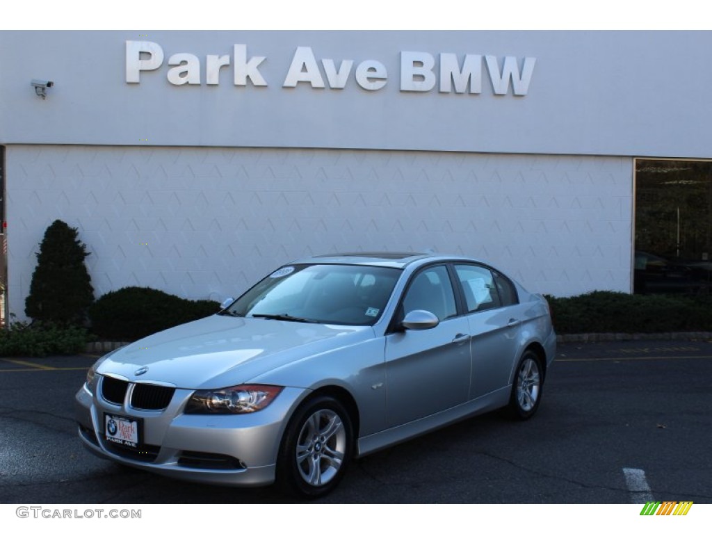 2008 3 Series 328xi Sedan - Titanium Silver Metallic / Black photo #1