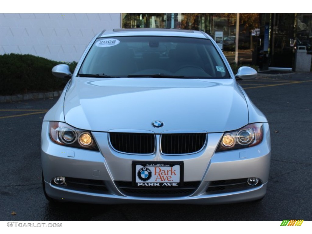 2008 3 Series 328xi Sedan - Titanium Silver Metallic / Black photo #2