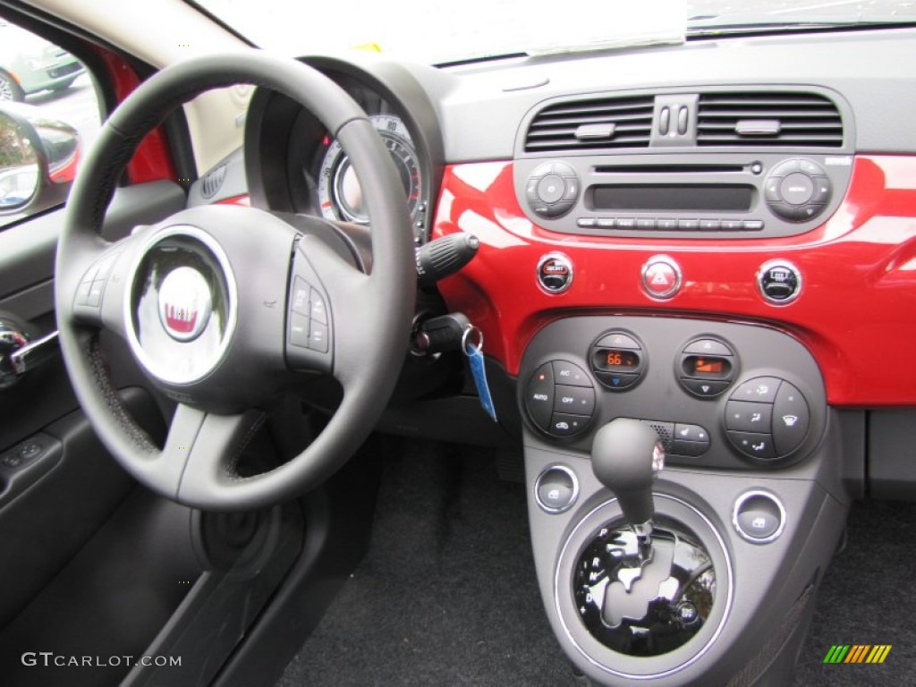 2012 Fiat 500 c cabrio Lounge Pelle Nera/Nera (Black/Black) Dashboard Photo #56320359