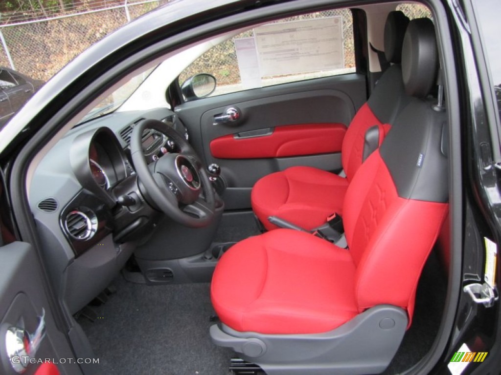 Tessuto Rosso/Nero (Red/Black) Interior 2012 Fiat 500 Pop Photo #56320446