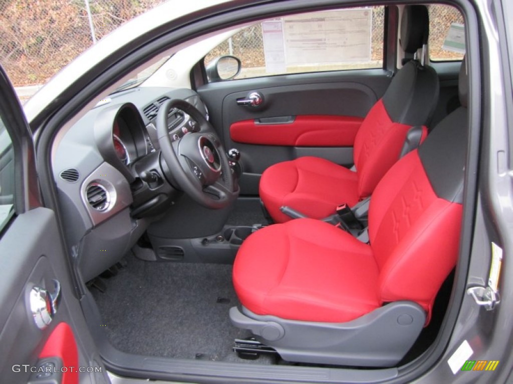 Tessuto Rosso/Nero (Red/Black) Interior 2012 Fiat 500 Pop Photo #56320554