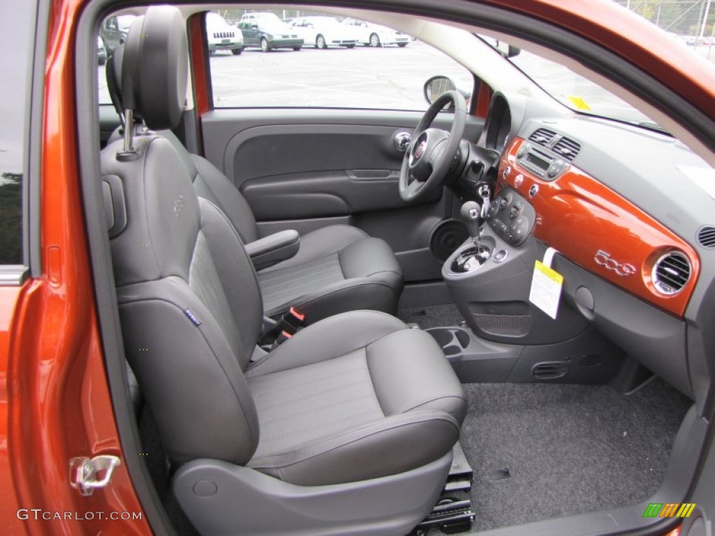 Pelle Nera/Nera (Black/Black) Interior 2012 Fiat 500 c cabrio Lounge Photo #56320930