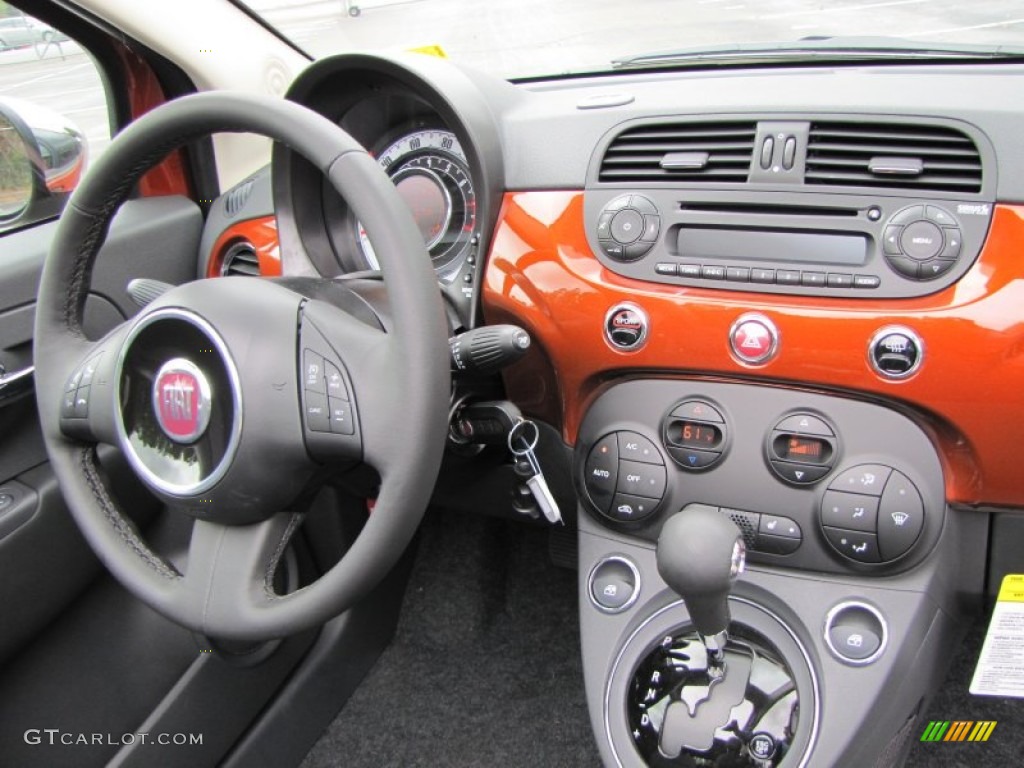 2012 Fiat 500 c cabrio Lounge Pelle Nera/Nera (Black/Black) Dashboard Photo #56320939