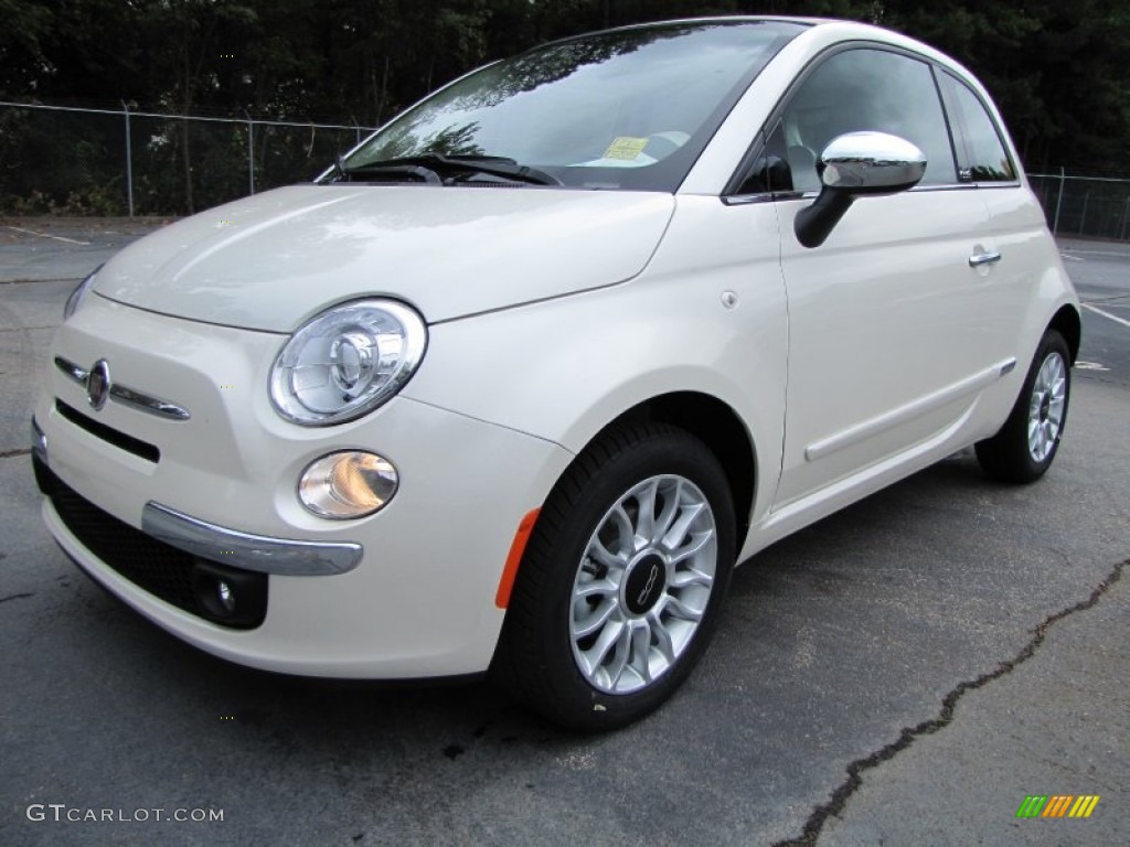 2012 500 c cabrio Lounge - Bianco Perla (Pearl White) / Pelle Marrone/Avorio (Brown/Ivory) photo #1