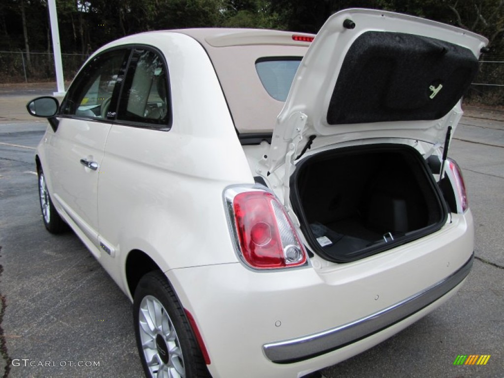 2012 500 c cabrio Lounge - Bianco Perla (Pearl White) / Pelle Marrone/Avorio (Brown/Ivory) photo #8