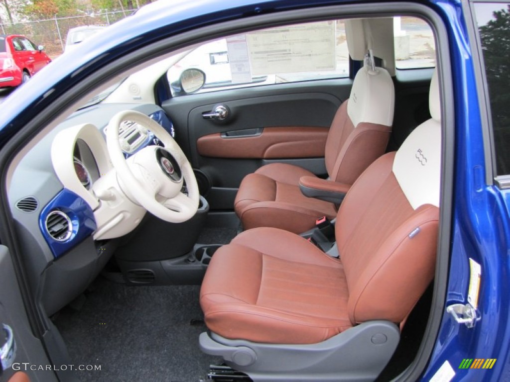 Pelle Marrone/Avorio (Brown/Ivory) Interior 2012 Fiat 500 c cabrio Lounge Photo #56321296
