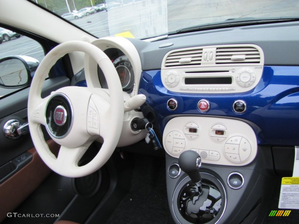 2012 Fiat 500 c cabrio Lounge Pelle Marrone/Avorio (Brown/Ivory) Dashboard Photo #56321344