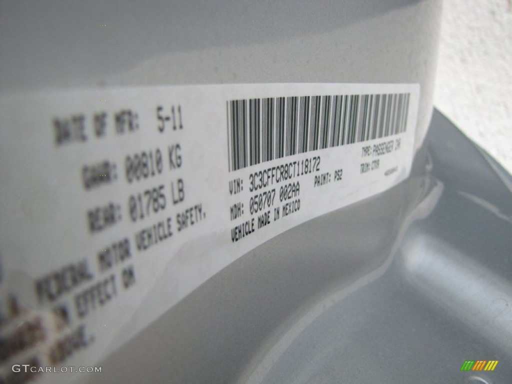 2012 500 Color Code PS2 for Argento (Silver) Photo #56321475