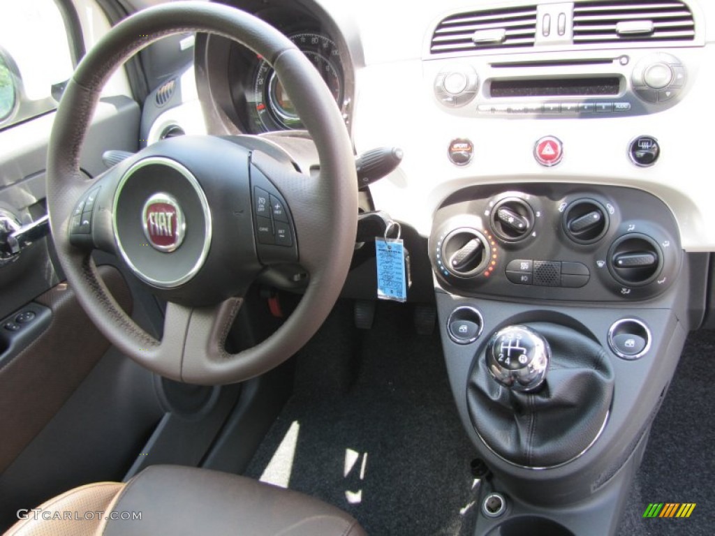2012 Fiat 500 Sport Sport Tessuto Marrone/Nero (Brown/Black) Dashboard Photo #56321566