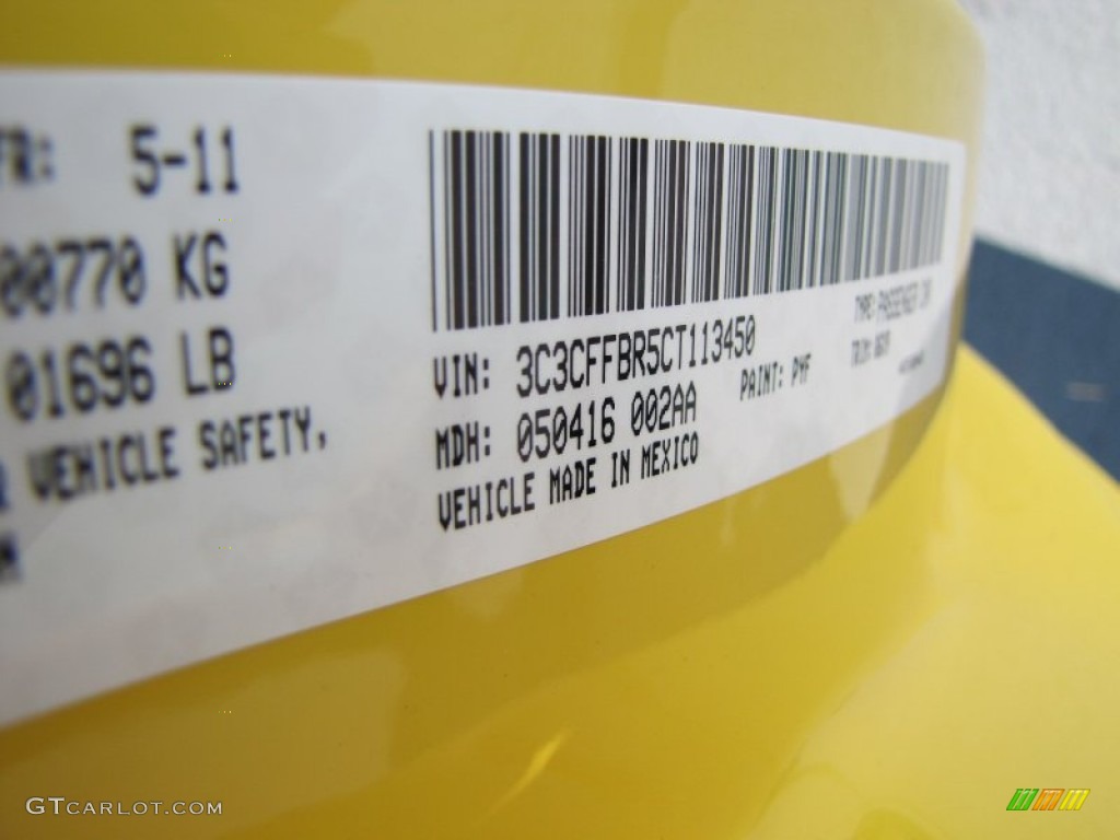 2012 500 Color Code PYF for Giallo (Yellow) Photo #56321728