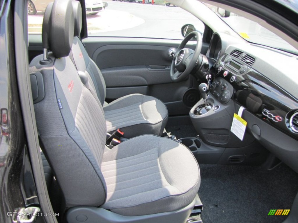 Tessuto Nero-Grigio/Nero (Black-Grey/Black) Interior 2012 Fiat 500 c cabrio Lounge Photo #56322172
