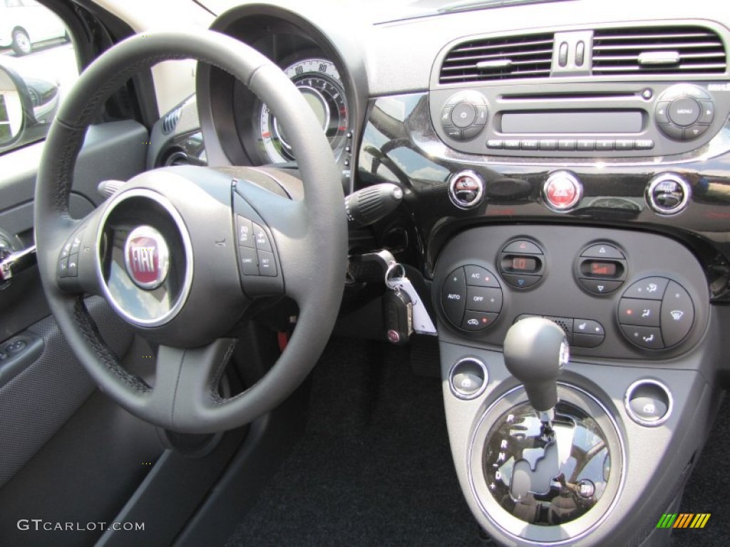 2012 Fiat 500 c cabrio Lounge Tessuto Nero-Grigio/Nero (Black-Grey/Black) Dashboard Photo #56322184