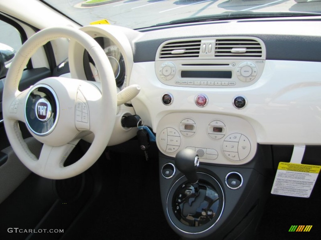 2012 Fiat 500 c cabrio Lounge Tessuto Avorio-Nero/Avorio (Ivory-Black/Ivory) Dashboard Photo #56322328