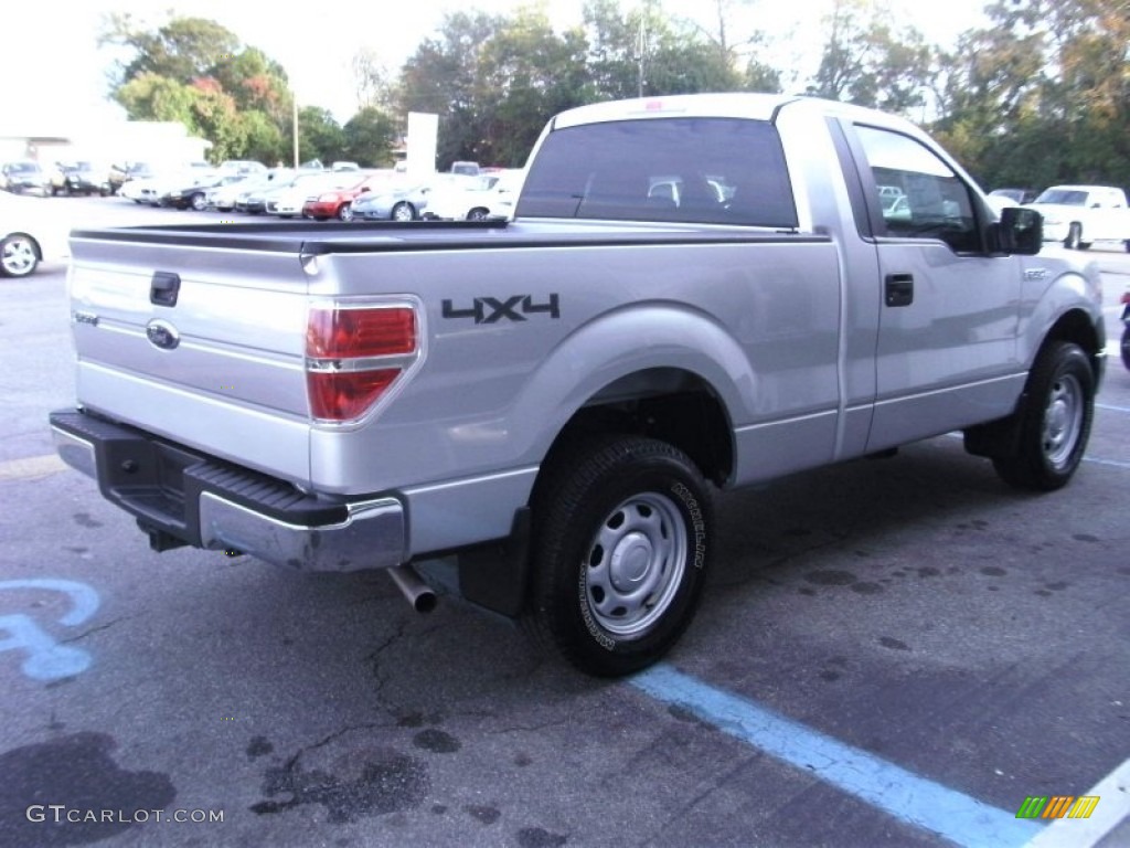 2010 F150 XL Regular Cab 4x4 - Ingot Silver Metallic / Medium Stone photo #9