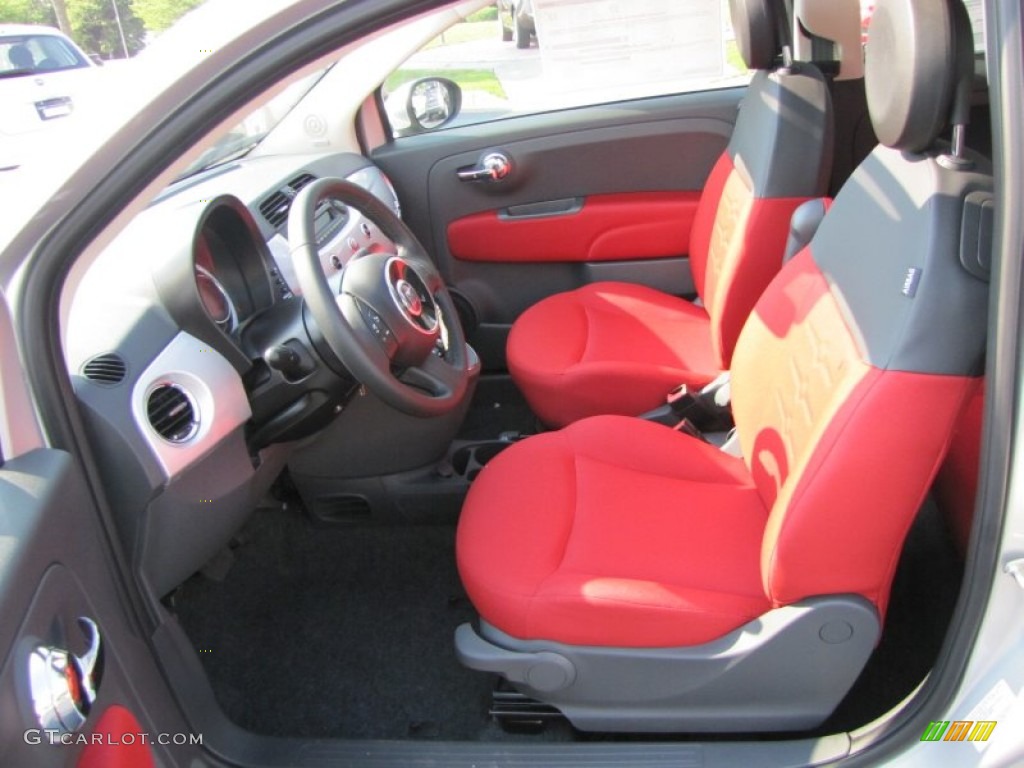 Tessuto Rosso/Nero (Red/Black) Interior 2012 Fiat 500 c cabrio Pop Photo #56322525