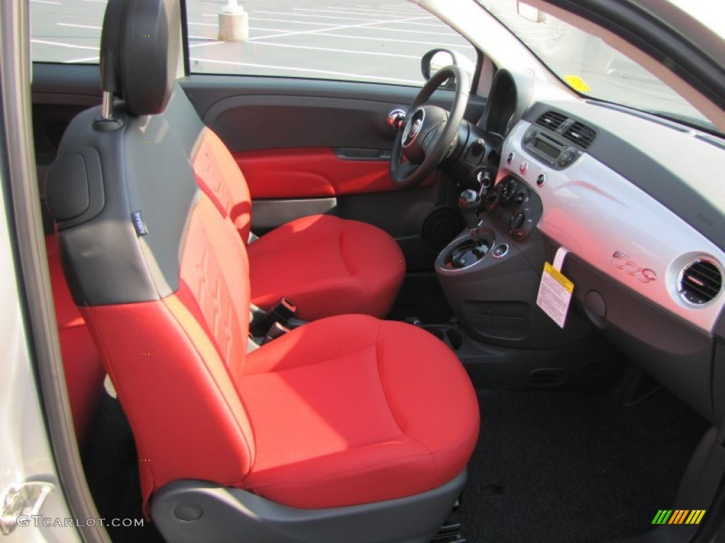Tessuto Rosso/Nero (Red/Black) Interior 2012 Fiat 500 c cabrio Pop Photo #56322562