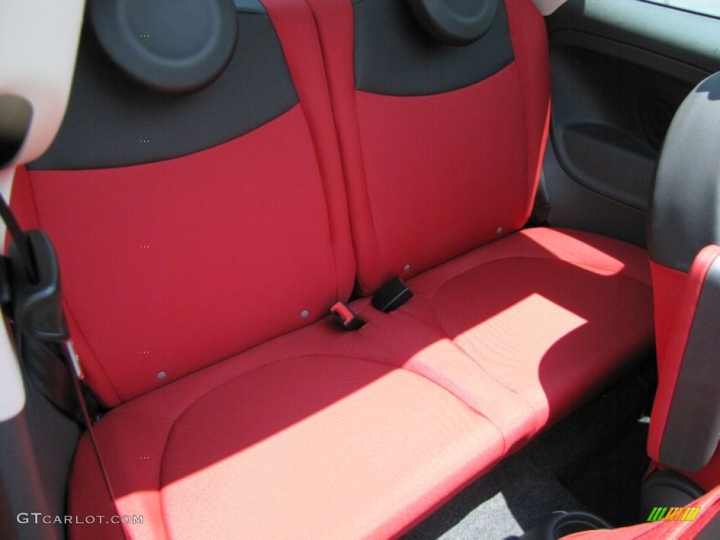 Tessuto Rosso/Nero (Red/Black) Interior 2012 Fiat 500 c cabrio Pop Photo #56322820