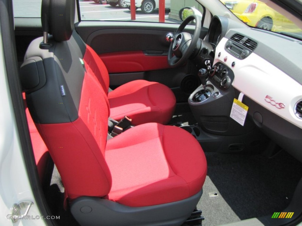 Tessuto Rosso/Nero (Red/Black) Interior 2012 Fiat 500 c cabrio Pop Photo #56322829