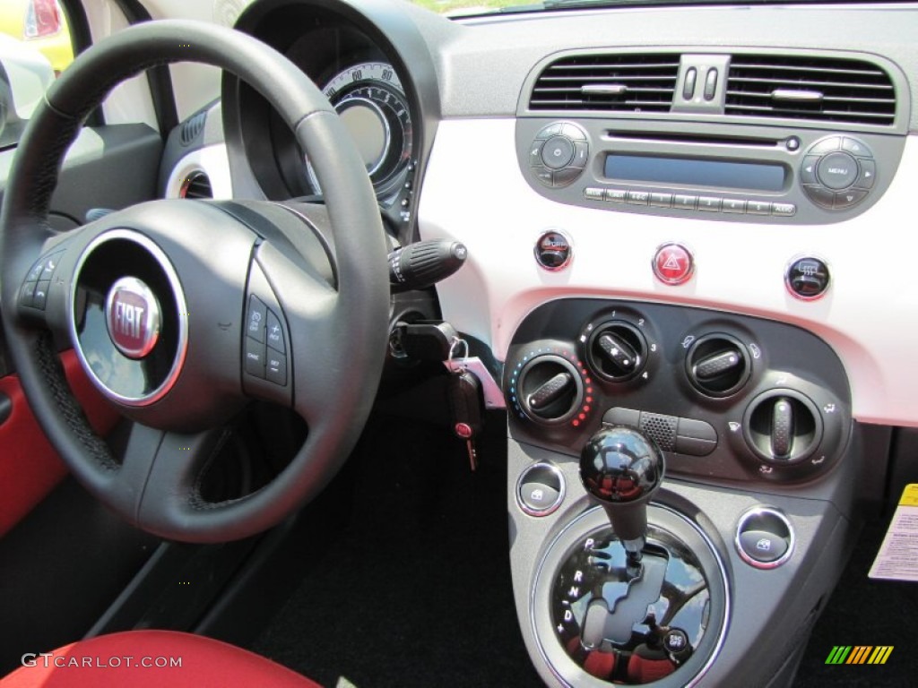 2012 Fiat 500 c cabrio Pop Tessuto Rosso/Nero (Red/Black) Dashboard Photo #56322838