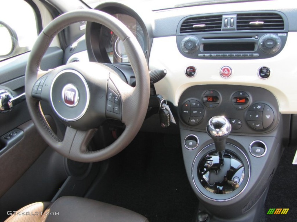 2012 Fiat 500 Sport Sport Tessuto Marrone/Nero (Brown/Black) Dashboard Photo #56322970