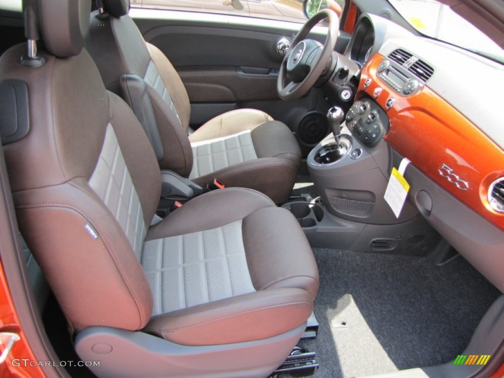 Sport Tessuto Marrone/Nero (Brown/Black) Interior 2012 Fiat 500 Sport Photo #56323054