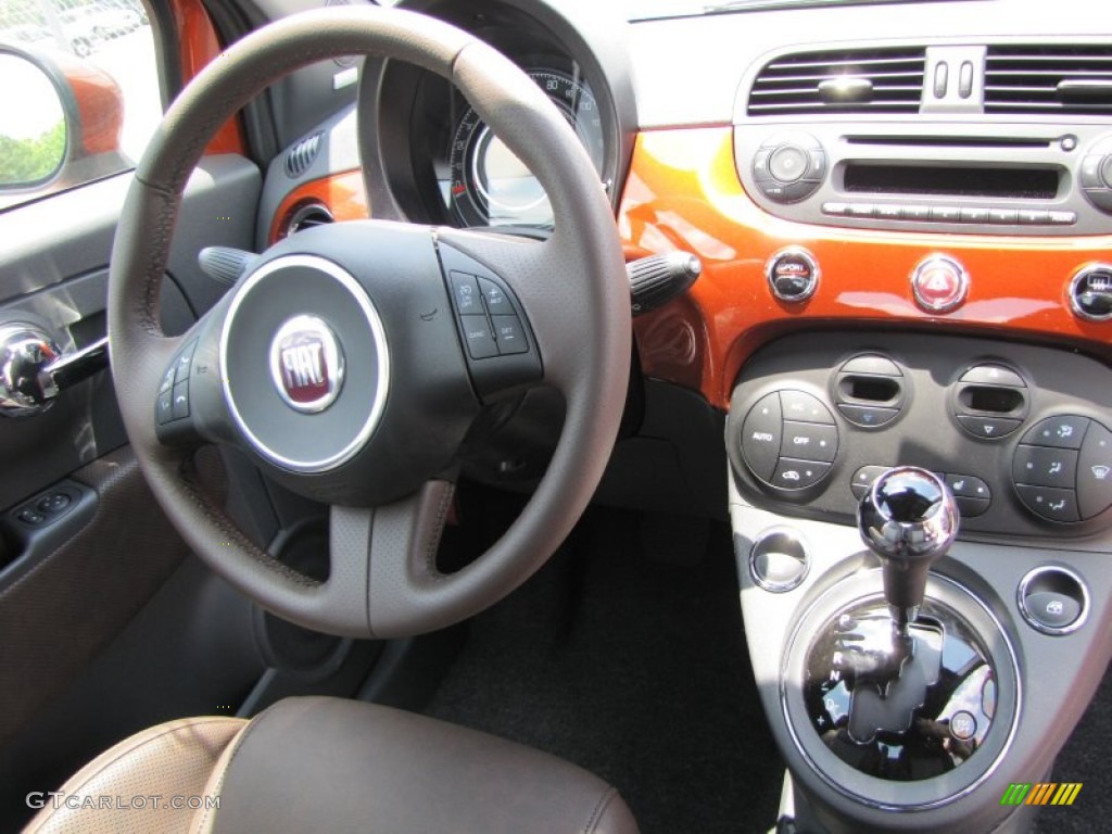 2012 Fiat 500 Sport Sport Tessuto Marrone/Nero (Brown/Black) Dashboard Photo #56323063