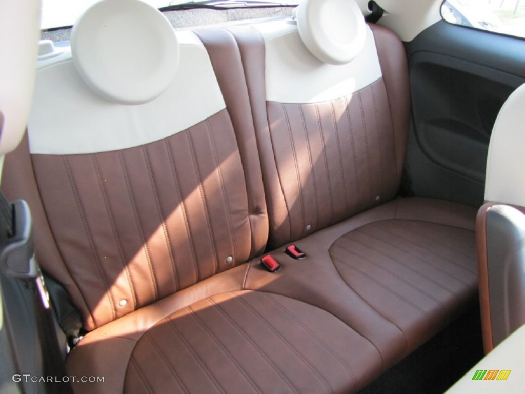 Pelle Marrone/Avorio (Brown/Ivory) Interior 2012 Fiat 500 Lounge Photo #56323168