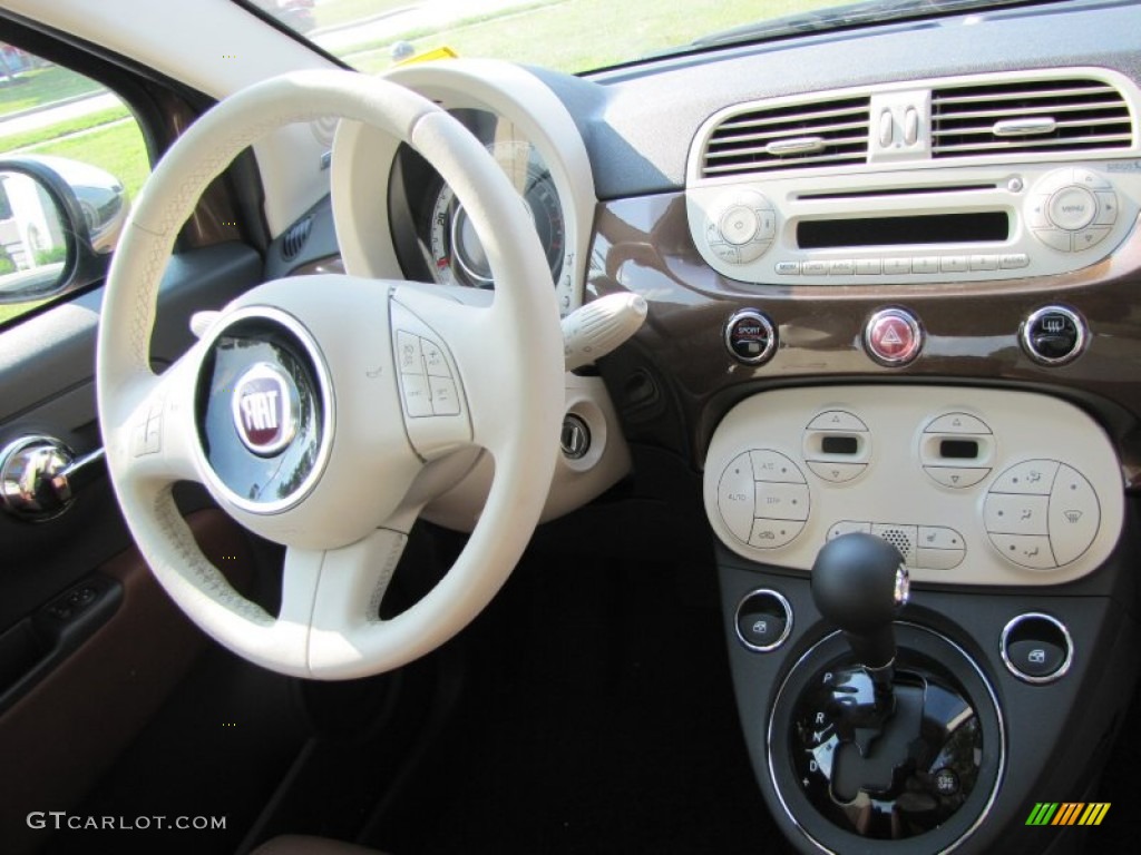 2012 Fiat 500 Lounge Pelle Marrone/Avorio (Brown/Ivory) Dashboard Photo #56323186