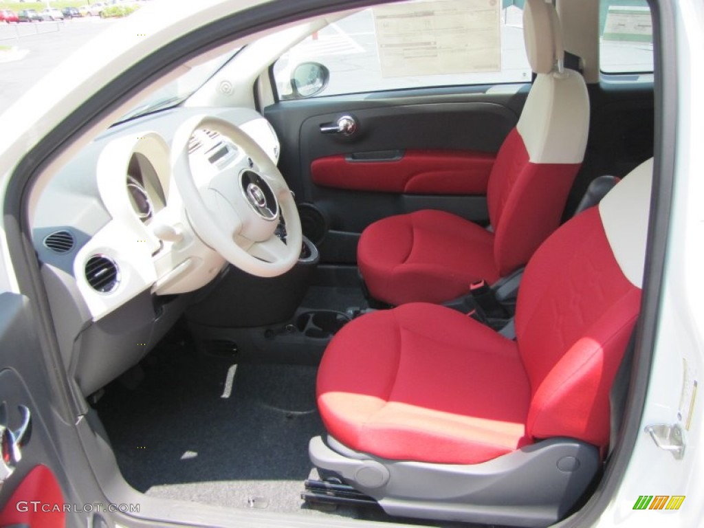 Tessuto Rosso Avorio Red Ivory Interior 2012 Fiat 500 Pop