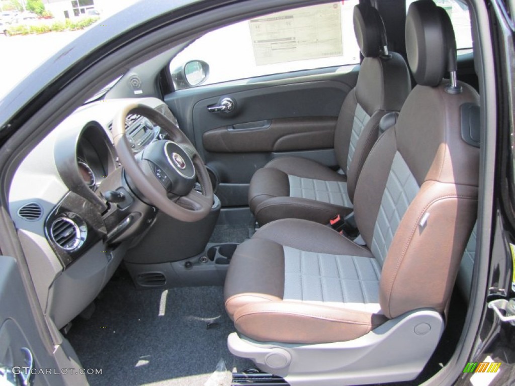 Sport Tessuto Marrone/Nero (Brown/Black) Interior 2012 Fiat 500 Sport Photo #56323613