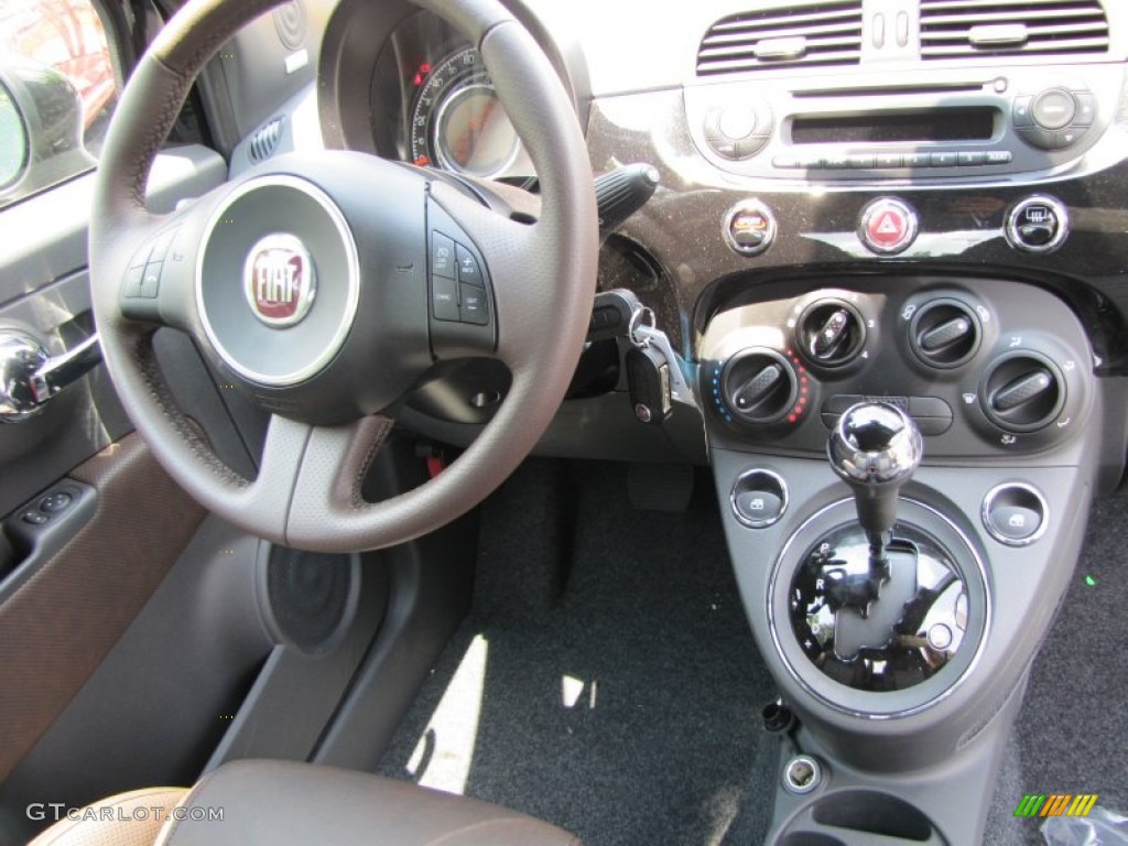 2012 Fiat 500 Sport Sport Tessuto Marrone/Nero (Brown/Black) Dashboard Photo #56323649