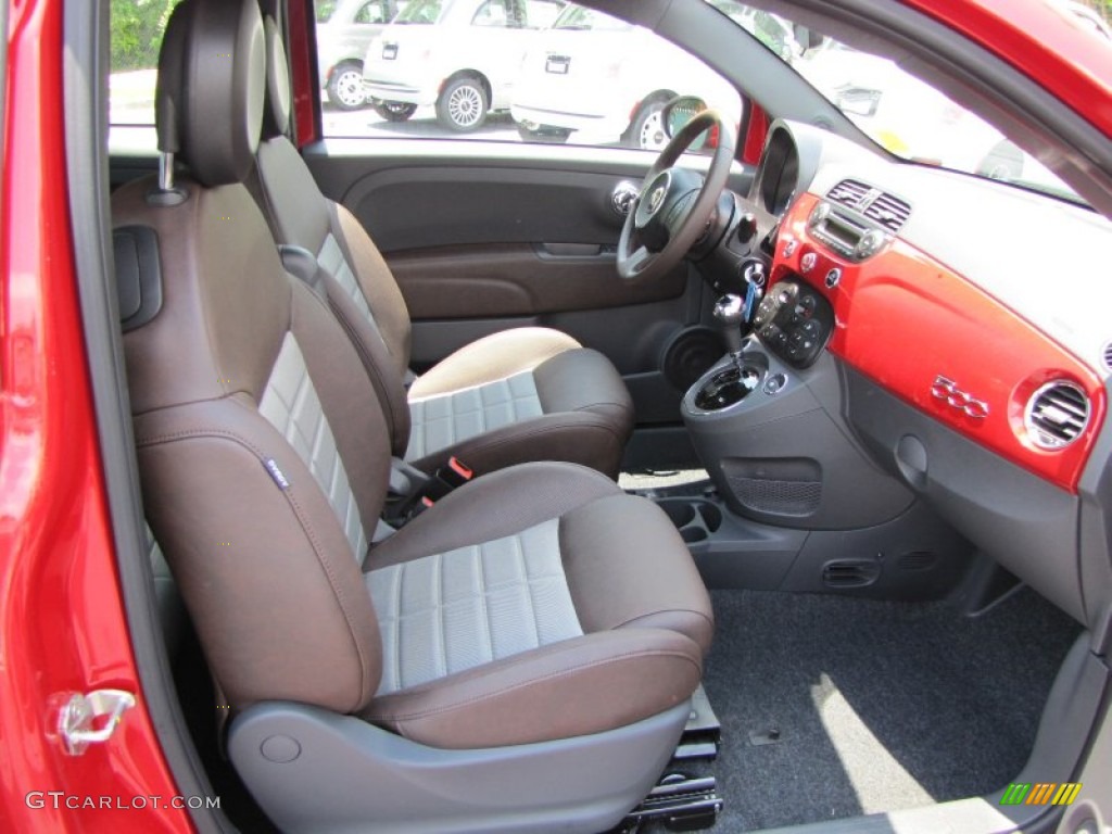Sport Tessuto Marrone/Nero (Brown/Black) Interior 2012 Fiat 500 Sport Photo #56323874