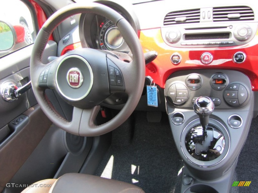 2012 Fiat 500 Sport Sport Tessuto Marrone/Nero (Brown/Black) Dashboard Photo #56323883
