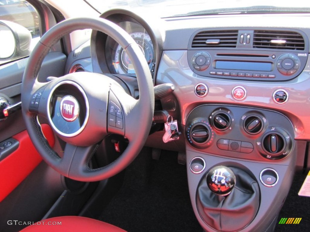2012 Fiat 500 c cabrio Pop Tessuto Rosso/Nero (Red/Black) Dashboard Photo #56324564