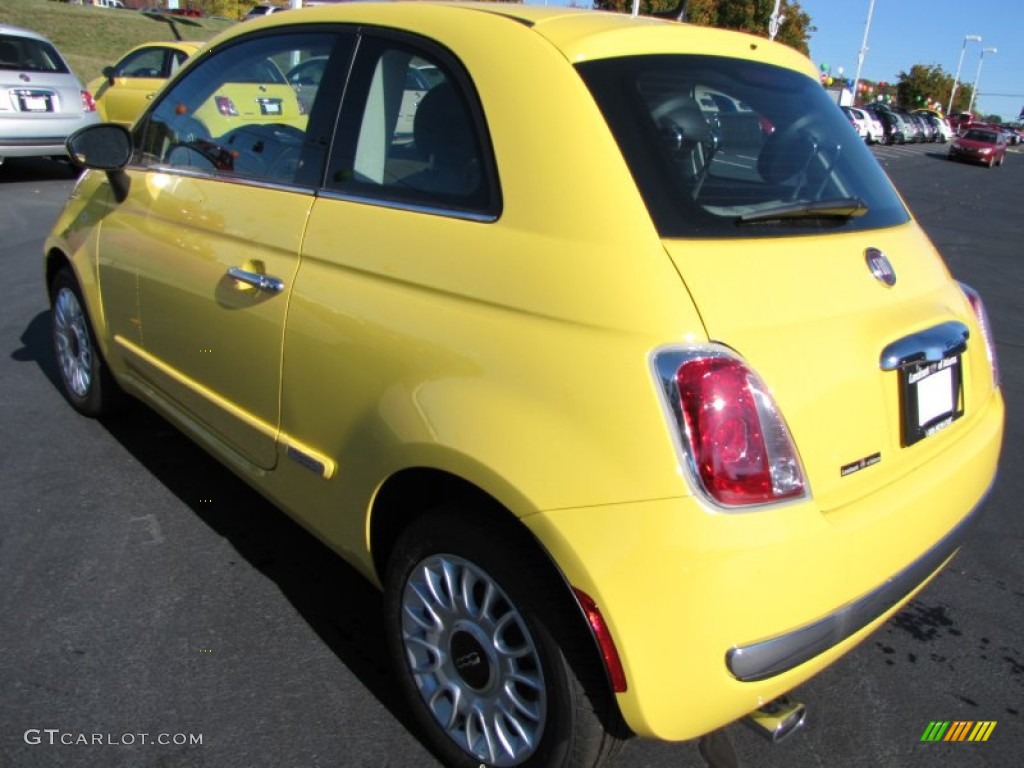 2012 500 Lounge - Giallo (Yellow) / Tessuto Avorio/Nero (Ivory/Black) photo #2