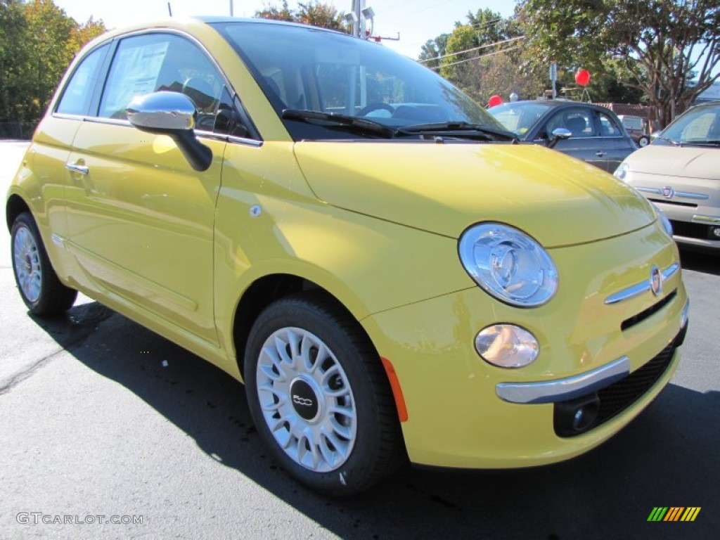 2012 500 Lounge - Giallo (Yellow) / Tessuto Avorio/Nero (Ivory/Black) photo #4