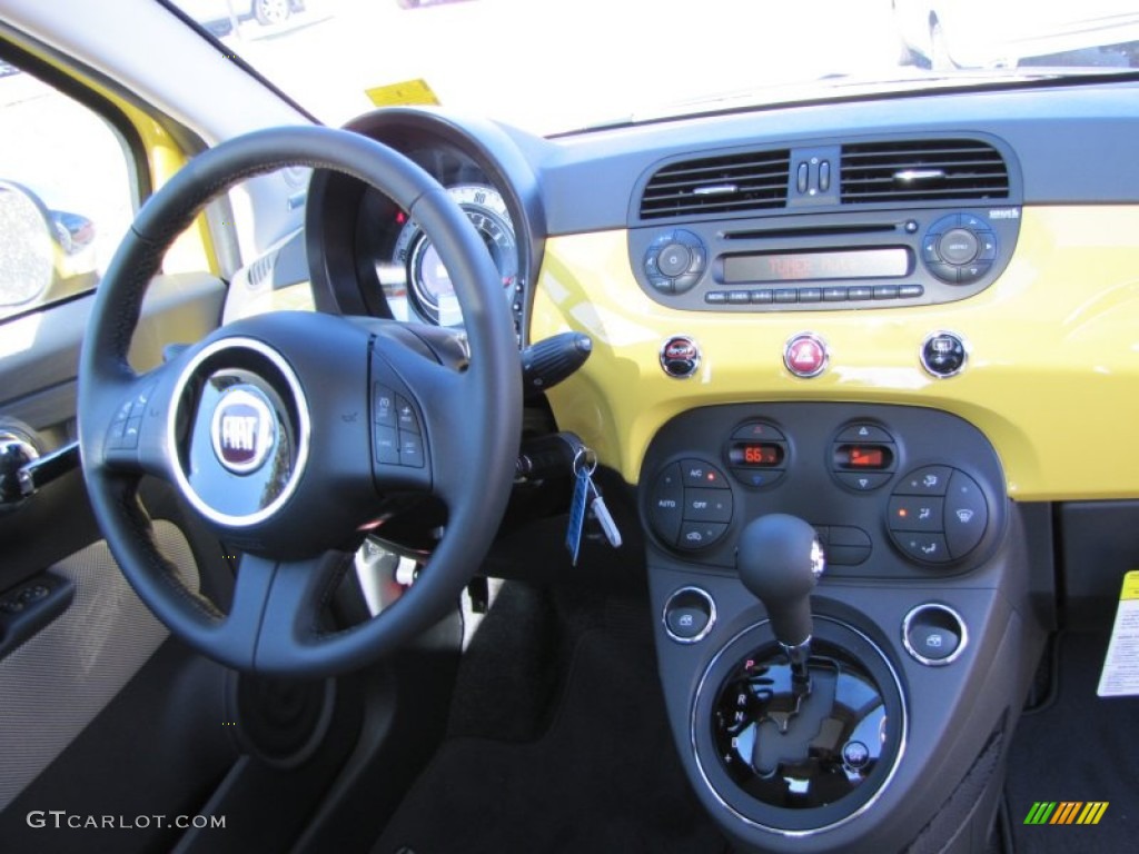 2012 500 Lounge - Giallo (Yellow) / Tessuto Avorio/Nero (Ivory/Black) photo #9