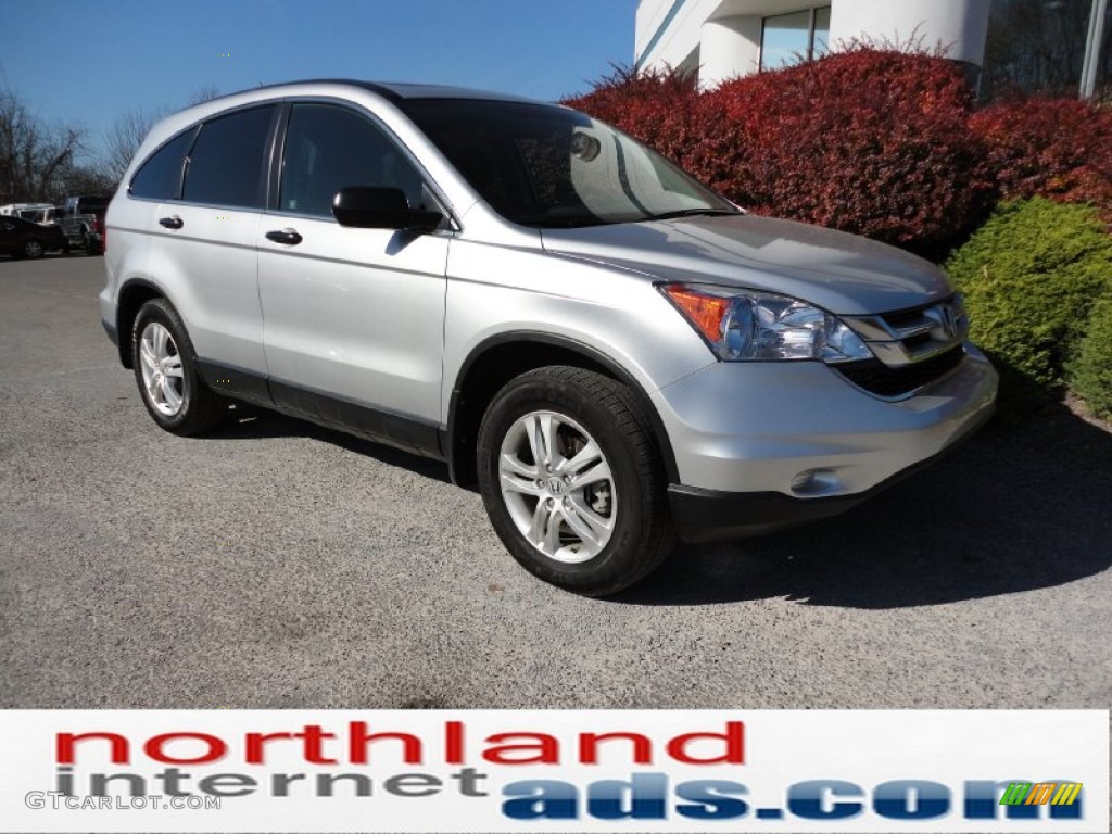 2010 CR-V EX AWD - Alabaster Silver Metallic / Gray photo #2