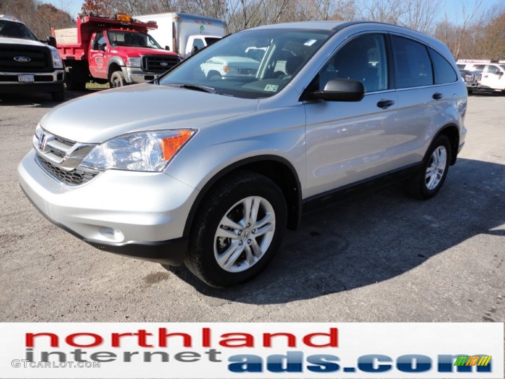 2010 CR-V EX AWD - Alabaster Silver Metallic / Gray photo #4