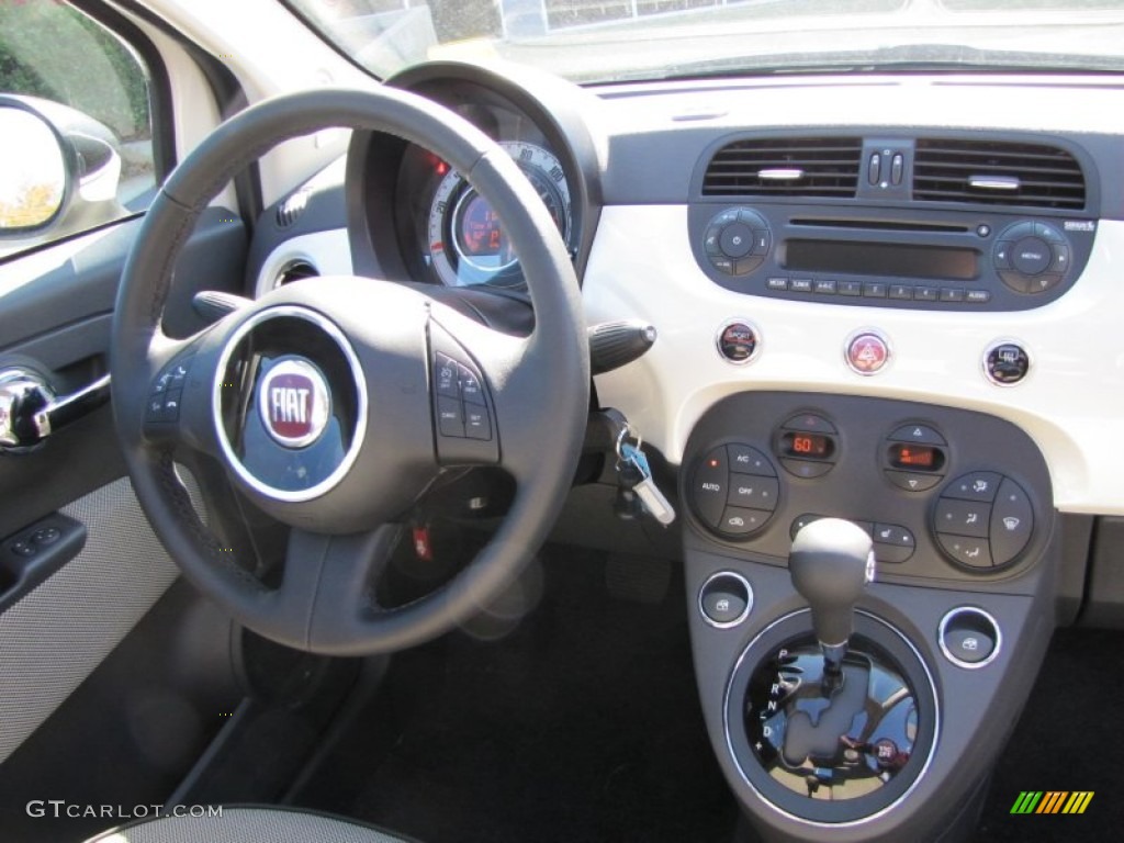 2012 Fiat 500 c cabrio Lounge Tessuto Avorio-Nero/Nero (Ivory-Black/Black) Dashboard Photo #56324795