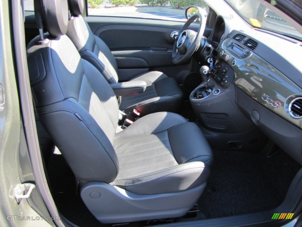 Pelle Nera/Nera (Black/Black) Interior 2012 Fiat 500 c cabrio Lounge Photo #56324906