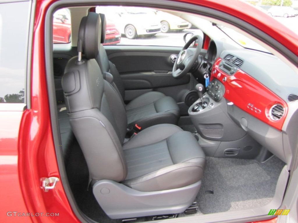 Pelle Nera/Nera (Black/Black) Interior 2012 Fiat 500 Lounge Photo #56325017